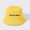 Mũ Bucket Hat thêu Care & Share Typo - Đen