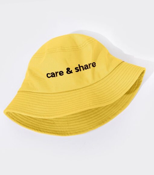 Mũ Bucket Hat thêu Care & Share Typo - Đen