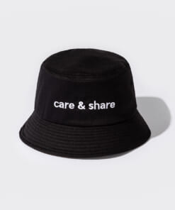 Mũ Bucket Hat thêu Care & Share Typo - Đen