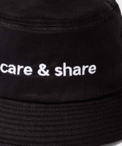 Mũ Bucket Hat thêu Care & Share Typo - Đen