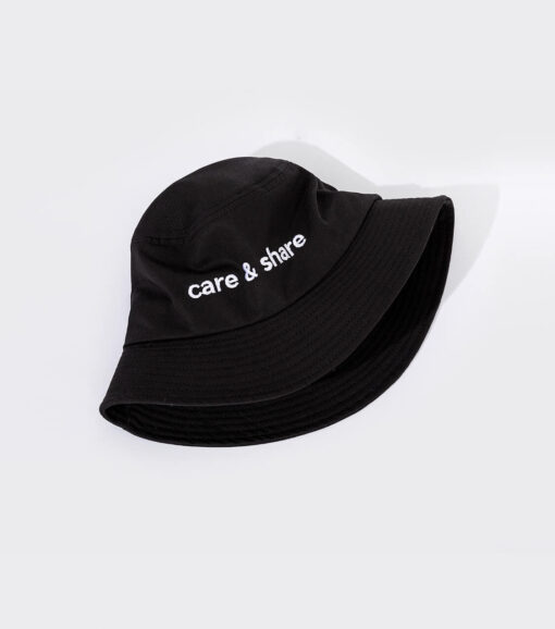 Mũ Bucket Hat thêu Care & Share Typo - Đen